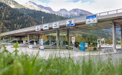 S 16 St. Jakob toll station St. Jakob toll station on the S 16 Arlberg expressway